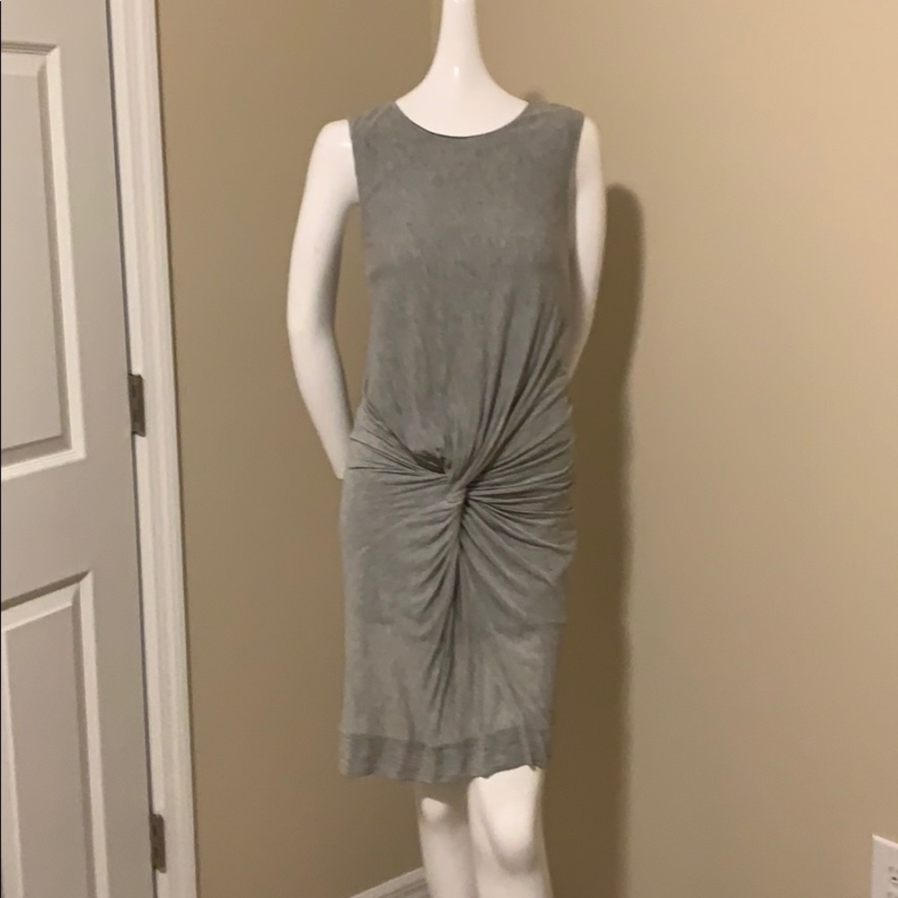 Diane von Furstenberg (DVF) "Alastrina" Dress Gray Draped Knot Front size8 NWOT